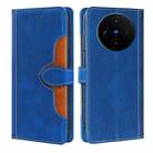 For vivo X100s Skin Feel Magnetic Buckle Leather Phone Case(Blue) - 1