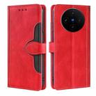 For vivo X100s Skin Feel Magnetic Buckle Leather Phone Case(Red) - 1