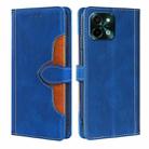 For vivo Y28 4G Skin Feel Magnetic Buckle Leather Phone Case(Blue) - 1