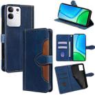 For vivo Y29 4G Global Skin Feel Magnetic Buckle Leather Phone Case(Blue) - 1