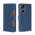 For Honor 90 5G Skin Feel Magnetic Buckle Leather Phone Case(Blue) - 1