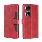 For Honor 90 5G Skin Feel Magnetic Buckle Leather Phone Case(Red) - 1