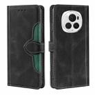 For Honor Magic6 Pro 5G Skin Feel Magnetic Buckle Leather Phone Case(Black) - 1