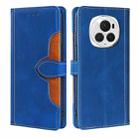 For Honor Magic6 Pro 5G Skin Feel Magnetic Buckle Leather Phone Case(Blue) - 1