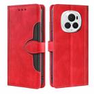 For Honor Magic6 Pro 5G Skin Feel Magnetic Buckle Leather Phone Case(Red) - 1