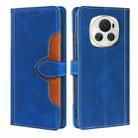 For Honor Magic6 5G Skin Feel Magnetic Buckle Leather Phone Case(Blue) - 1