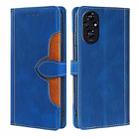 For Honor 200 5G Skin Feel Magnetic Buckle Leather Phone Case(Blue) - 1