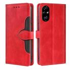 For Honor 200 Pro 5G Skin Feel Magnetic Buckle Leather Phone Case(Red) - 1