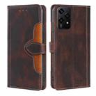 For Honor 200 Lite 5G Global Skin Feel Magnetic Buckle Leather Phone Case(Brown) - 1