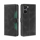 For ZTE Axon 40 Lite Skin Feel Magnetic Buckle Leather Phone Case(Black) - 1