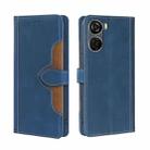 For ZTE Axon 40 Lite Skin Feel Magnetic Buckle Leather Phone Case(Blue) - 1