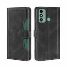 For ZTE Blade A53 4G Skin Feel Magnetic Buckle Leather Phone Case(Black) - 1