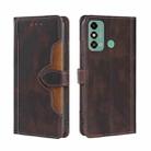 For ZTE Blade A53 4G Skin Feel Magnetic Buckle Leather Phone Case(Brown) - 1