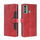 For ZTE Blade A53 4G Skin Feel Magnetic Buckle Leather Phone Case(Red) - 1