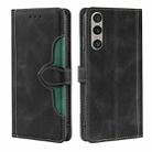 For ZTE Anshin Family Skin Feel Magnetic Buckle Leather Phone Case(Black) - 1