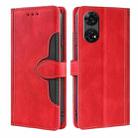 For ZTE Anshin Family Skin Feel Magnetic Buckle Leather Phone Case(Red) - 1