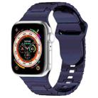 For Apple Watch Ultra 49mm Square Buckle Armor Style Silicone Watch Band(Plating Blue) - 1