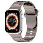 For Apple Watch Ultra 49mm Square Buckle Armor Style Silicone Watch Band(Plating Titanium Silver) - 1