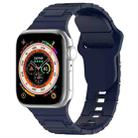 For Apple Watch Ultra 49mm Square Buckle Armor Style Silicone Watch Band(Midnight Blue) - 1