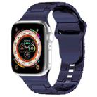 For Apple Watch 8 41mm Square Buckle Armor Style Silicone Watch Band(Plating Blue) - 1
