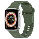 For Apple Watch 8 45mm Square Buckle Armor Style Silicone Watch Band(Dark Green) - 1