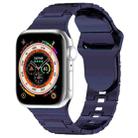 For Apple Watch 8 45mm Square Buckle Armor Style Silicone Watch Band(Plating Blue) - 1