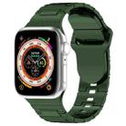 For Apple Watch SE 2022 40mm Square Buckle Armor Style Silicone Watch Band(Plating Green) - 1