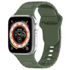 For Apple Watch SE 2022 44mm Square Buckle Armor Style Silicone Watch Band(Dark Green) - 1