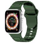 For Apple Watch SE 2022 44mm Square Buckle Armor Style Silicone Watch Band(Plating Green) - 1