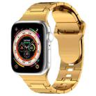 For Apple Watch 7 41mm Square Buckle Armor Style Silicone Watch Band(Plating Gold) - 1