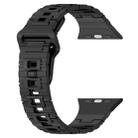 For Apple Watch 7 41mm Square Buckle Armor Style Silicone Watch Band(Plating Titanium Black) - 3