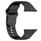 For Apple Watch 7 41mm Square Buckle Armor Style Silicone Watch Band(Plating Titanium Black) - 4