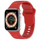 For Apple Watch SE 40mm Square Buckle Armor Style Silicone Watch Band(Red) - 1