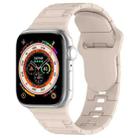 For Apple Watch SE 40mm Square Buckle Armor Style Silicone Watch Band(Ivory White) - 1