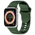 For Apple Watch SE 44mm Square Buckle Armor Style Silicone Watch Band(Plating Green) - 1