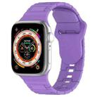 For Apple Watch SE 44mm Square Buckle Armor Style Silicone Watch Band(Purple) - 1