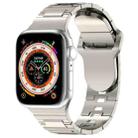 For Apple Watch 6 40mm Square Buckle Armor Style Silicone Watch Band(Plating Silver) - 1