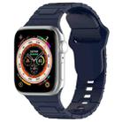 For Apple Watch 6 44mm Square Buckle Armor Style Silicone Watch Band(Midnight Blue) - 1