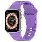 For Apple Watch 4 44mm Square Buckle Armor Style Silicone Watch Band(Purple) - 1