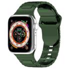 For Apple Watch 2 42mm Square Buckle Armor Style Silicone Watch Band(Plating Green) - 1