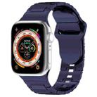 For Apple Watch 38mm Square Buckle Armor Style Silicone Watch Band(Plating Blue) - 1