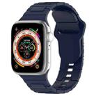 For Apple Watch SE 2023 44mm Square Buckle Armor Style Silicone Watch Band(Midnight Blue) - 1