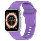 For Apple Watch 9 41mm Square Buckle Armor Style Silicone Watch Band(Purple) - 1