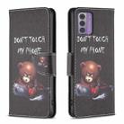 For Nokia G42 Colored Drawing Pattern Leather Phone Case(Bear) - 1
