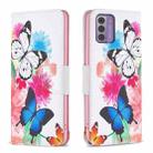 For Nokia G42 Colored Drawing Pattern Leather Phone Case(Butterflies) - 1