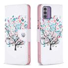 For Nokia G42 Colored Drawing Pattern Leather Phone Case(Tree) - 1