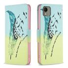 For Nokia C110 Colored Drawing Pattern Leather Phone Case(Feather) - 1