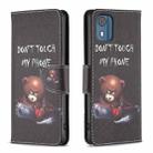 For Nokia C02 Colored Drawing Pattern Leather Phone Case(Bear) - 1