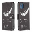 For Nokia C02 Colored Drawing Pattern Leather Phone Case(Smirk) - 1