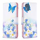 For Nokia C02 Colored Drawing Pattern Leather Phone Case(Butterfly Love) - 1